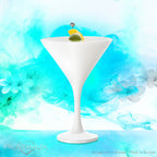 PLATINUX Białe kieliszki do martini 150 ml, zestaw 6 szklanek do koktajli