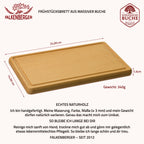 FALKENBERGER Frühstücksbrettchen 6er Set massive Buche, 24 × 14 × 1,6 cm Handgefertigt