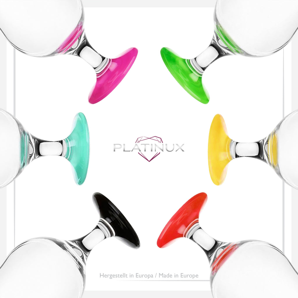 PLATINUX Zestaw 6 szklanek koktajlowych 400ml (max. 470ml) Szklanki do drinków Szklanki barowe Hurricane Duże (Kolorowe)