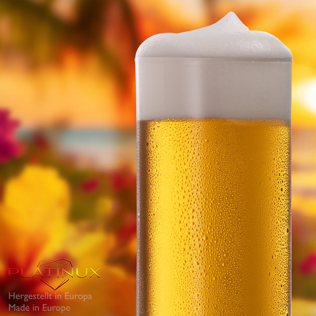 PLATINUX Wysokie szklanki do piwa 500 ml (maks. 630 ml) Zestaw 6-częściowy ze szkła duże szklanki do Kölscha Można myć w zmywarce