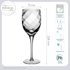 IMPERIAL Weißweingläser 290ml Set mit 2 Weingläsern aus Crystalline Glas mit Rautenmusterung „Glamour“ handgefertigt