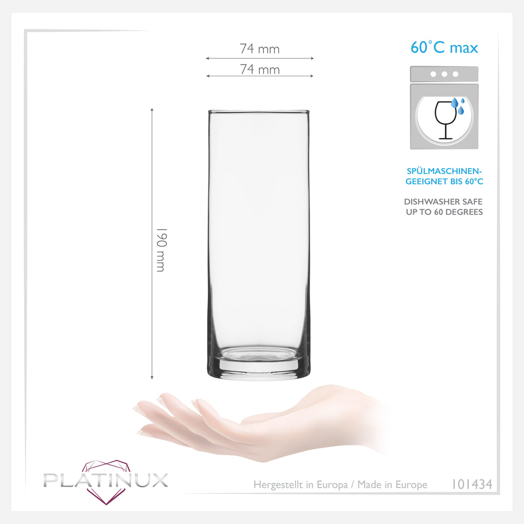 PLATINUX Wysokie szklanki do piwa 500 ml (maks. 630 ml) Zestaw 6-częściowy ze szkła duże szklanki do Kölscha Można myć w zmywarce