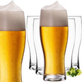 PLATINUX Szklanki do piwa 500ml (maks. 640ml) Zestaw 6-częściowy Kufle do piwa Szklanki do piwa pszenicznego 0,5L Szkło