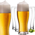 PLATINUX Szklanki do piwa 500ml (maks. 640ml) Zestaw 6-częściowy Kufle do piwa Szklanki do piwa pszenicznego 0,5L Szkło