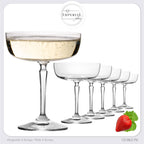 IMPERIAL glass Eckige Sektschalen 260ml Set 6-Teilig "Rio" Champagnergläser aus Crystalline Glas