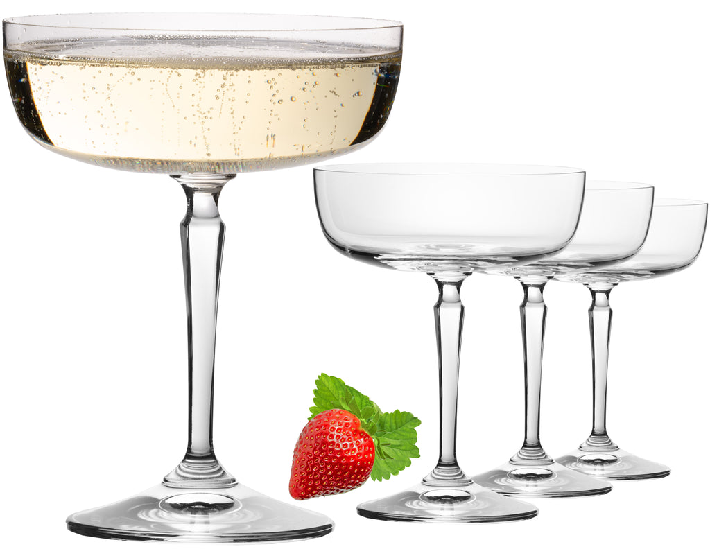 IMPERIAL glass Eckige Sektschalen 260ml Set 4-Teilig "Rio" Champagnergläser aus Crystalline Glas