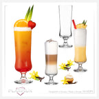 PLATINUX Eleganckie szklanki koktajlowe ze szkła krystalicznego 300 ml, zestaw 4-częściowy szklanki do long drinków, szklanki do mrożonej kawy