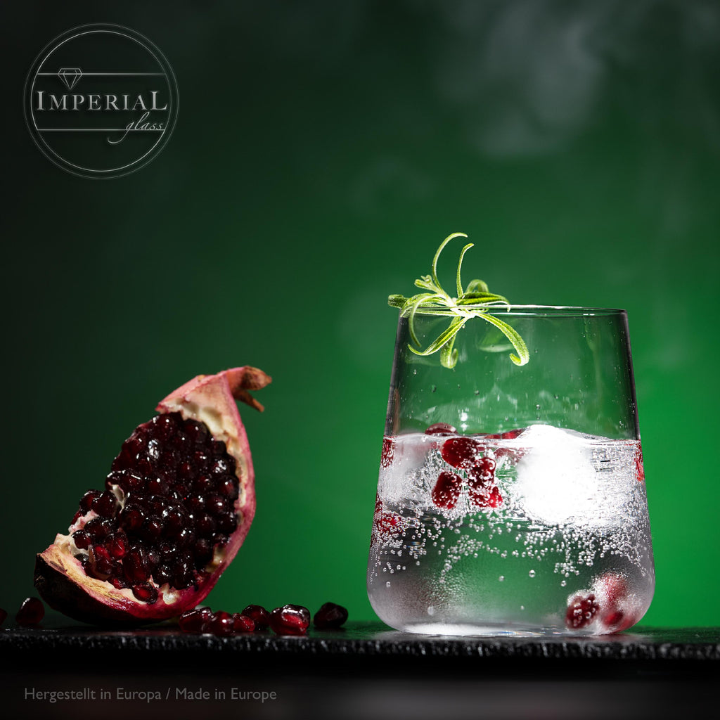 IMPERIAL glass Edle Trinkgläser aus Glas 370ml (max. 450ml) Set 6 Teilig Wassergläser