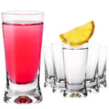 PLATINUX Kieliszki Shot 50ml 5cl w kształcie X Zestaw 6 sztuk Szklane kieliszki z serii „CrossLine” Można myć w zmywarce