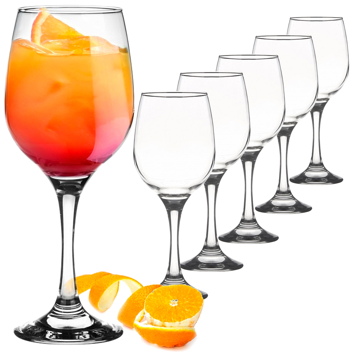 PLATINUX Kieliszki do wina Zestaw 6 szklanek na wodę 250ml Szklanki koktajlowe z litego szkła Szklanki do napojów