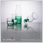PLATINUX Eleganckie szklanki ze szkła, efekt Ombre, zielone, 200ml (max. 320ml), zestaw 6 sztuk, małe