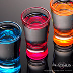PLATINUX Zestaw 12 kolorowych kieliszków do shotów 2,5cl kieliszki do tequili, kieliszki do wódki, małe kieliszki