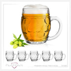 PLATINUX Szklanki do piwa z uchwytem 500ml (max.610ml) szklane, 6-częściowy zestaw, szklanka do piwa, kufel do piwa, kufel z miarką