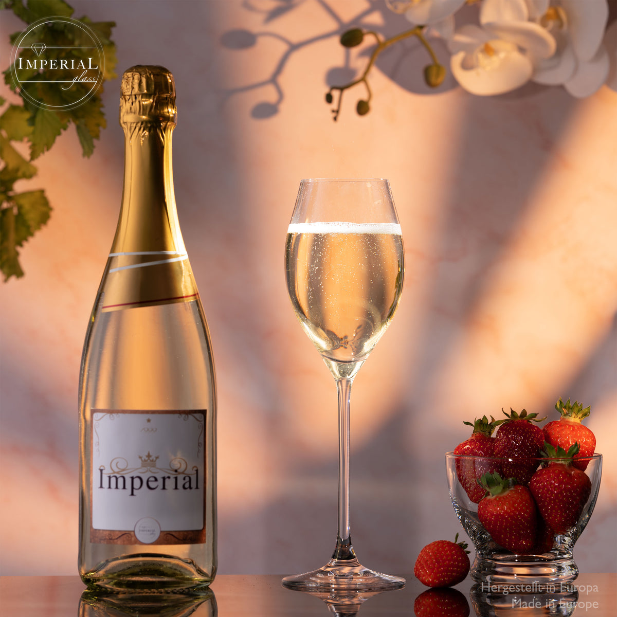 IMPERIAL glass Proseccogläser 230ml (max. 290ml) Set 2-Teilig "Havanna" Sektgläser aus Crystalline Glas Spülmaschinenfest