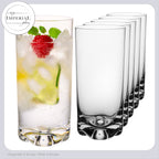 Szklanki IMPERIAL 6 sztuk 400ml, można myć w zmywarce - Szklanki do wody z bezołowiowego szkła kryształowego - Szklanki typu highball z falistym dnem