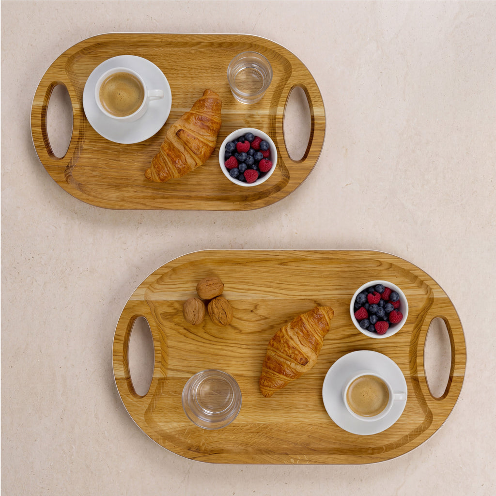 FALKENBERGER Serviertablett M aus massiver Eiche, 40 × 24 × 2,2 cm Handgefertigt