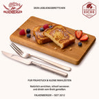 FALKENBERGER Frühstücksbrettchen 6er Set massive Eiche, 24 × 14 × 1,6 cm Handgefertigt