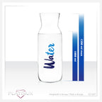 PLATINUX Karafka szklana z nadrukiem Water 1000ml (maks. 1200ml) Karafka na wodę