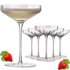 IMPERIAL glass große Sektschalen gewellt 320ml Set 6-Teilig "Cali" Champagnergläser aus Crystalline Glas Handmade