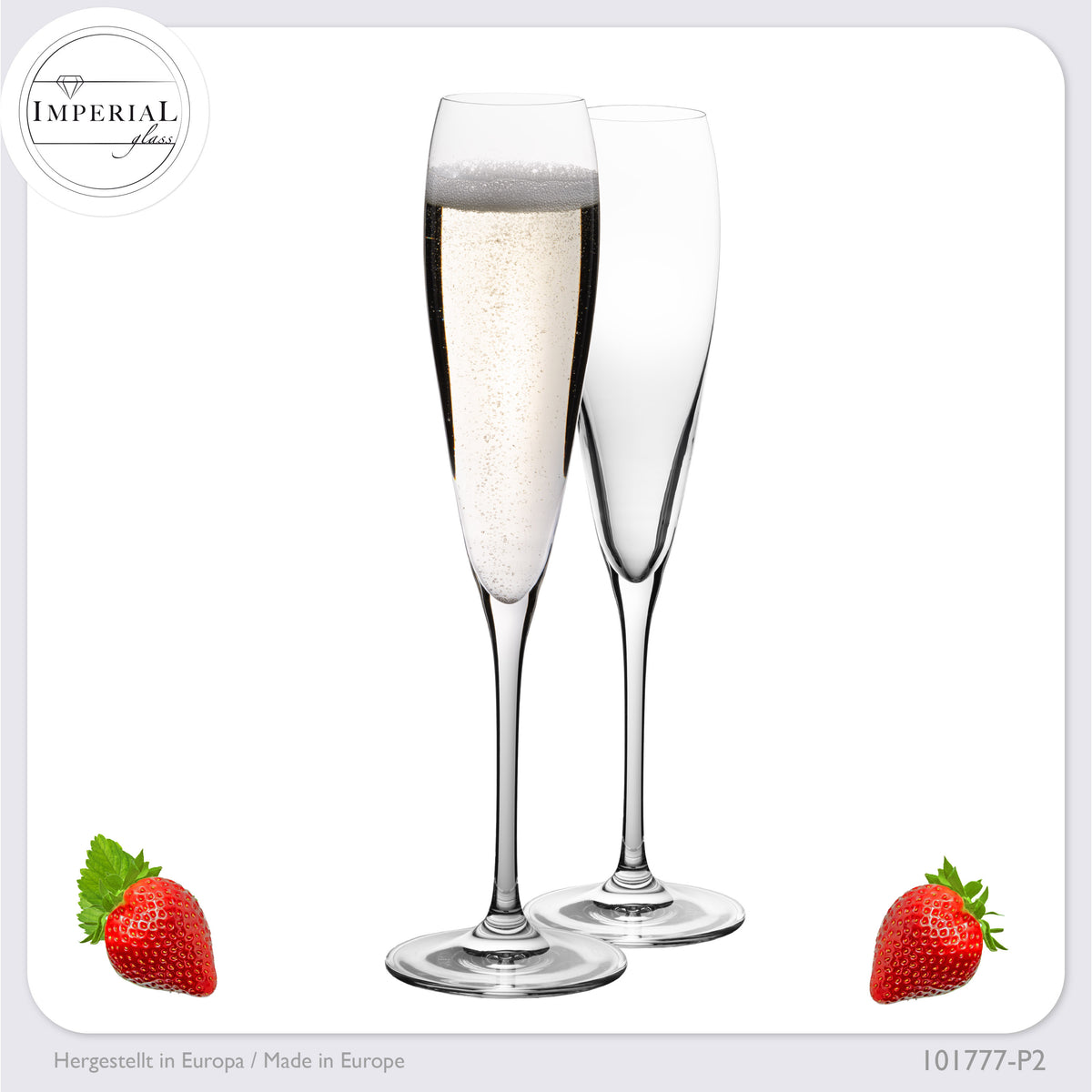 IMPERIAL glass Hohe Sektkelche 140ml (max. 192ml) "Paris" Set 2-Teilig Sektgläser aus Crystalline Glas Spülmaschinenfest