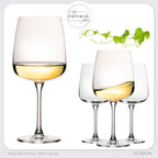 IMPERIAL glass Große Eckige Weißweingläser 480ml "Milano" Set 4-Teilig Chardonnay Glas aus Crystalline Glas Spülmaschinenfest
