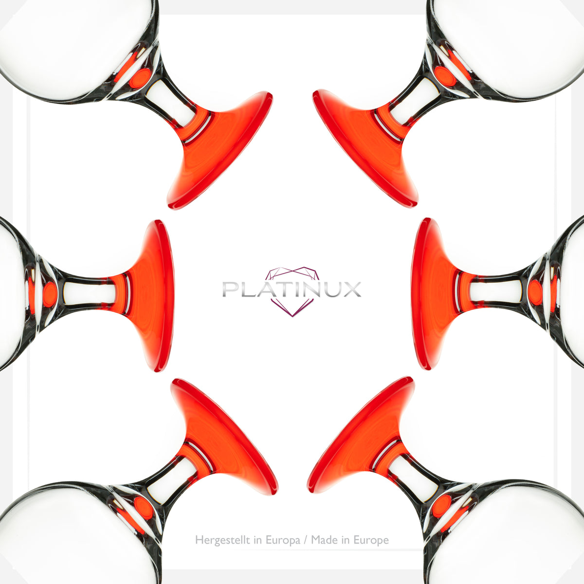 PLATINUX Zestaw 6 szklanek koktajlowych 400ml (max. 470ml) Wysokie szklanki do drinków (czerwone)