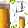 PLATINUX kufel do piwa z uchem, zestaw 6-częściowy, 500 ml (maks. 580 ml), szklany