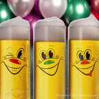 PLATINUX Szklanki do Kölscha szklane 300ml (max. 335ml) Zestaw 6-częściowy z zabawnymi buźkami Szklanki do piwa