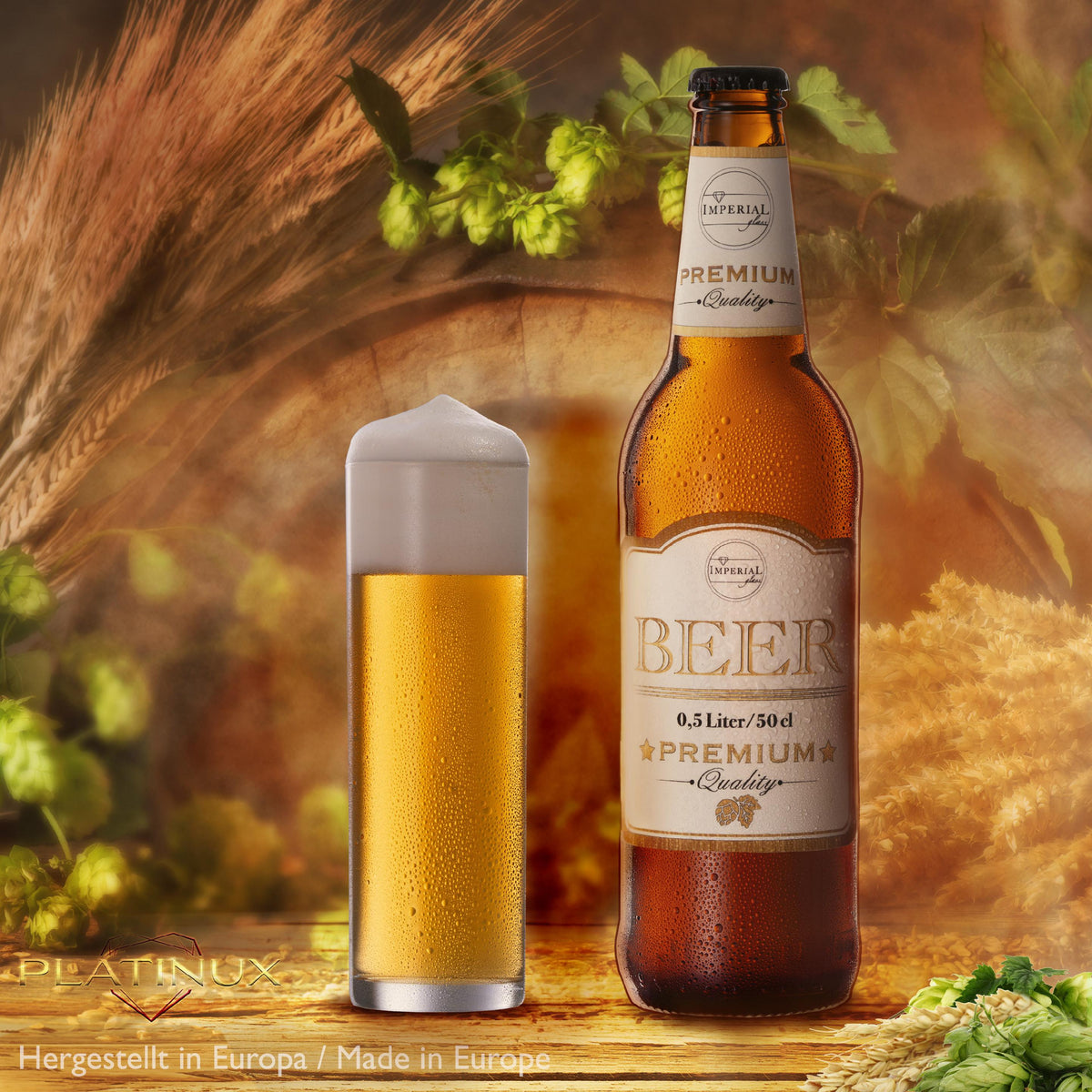 PLATINUX Wysokie szklanki do piwa 200 ml (maks. 240 ml) Zestaw 6-częściowy Szklanki do piwa typu "stange" Szklanki do Kölsch