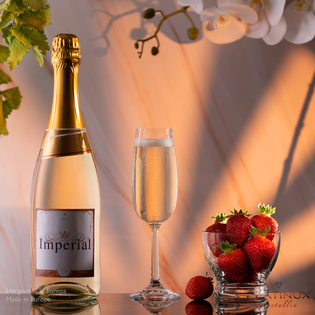 PLATINUM Kieliszki do szampana 150ml (max. 180ml) Kufelki do szampana ze szkła krystalicznego Zestaw 2-częściowy Można myć w zmywarce