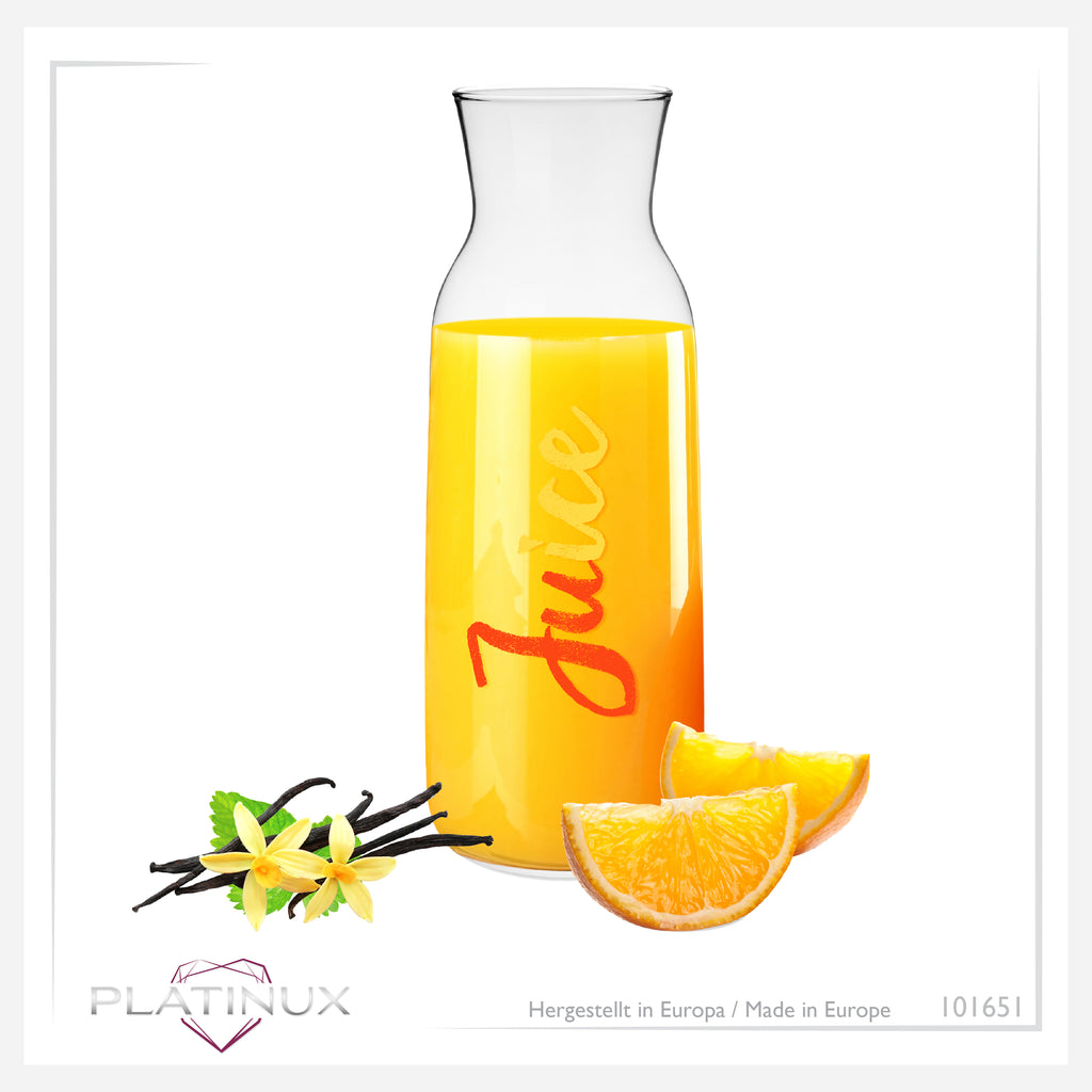 PLATINUX Szklana karafka z nadrukiem Juice 1000ml (maks. 1200ml) ze szkła