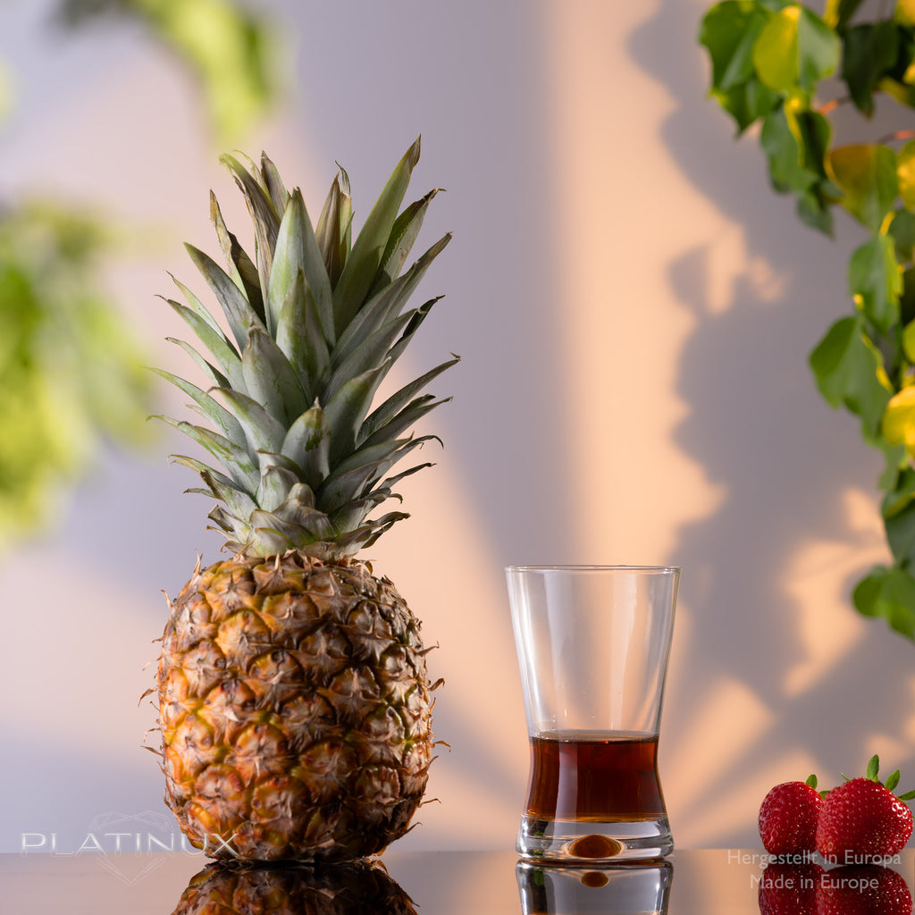 PLATINUX Szklanki do picia 200ml, kształt X, zestaw 6-częściowy, szklanki do soków, szklane, seria „CrossLine”, można myć w zmywarce