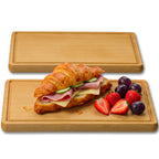 FALKENBERGER Frühstücksbrettchen 2er Set massive Buche, 24 × 14 × 1,6 cm Handgefertigt