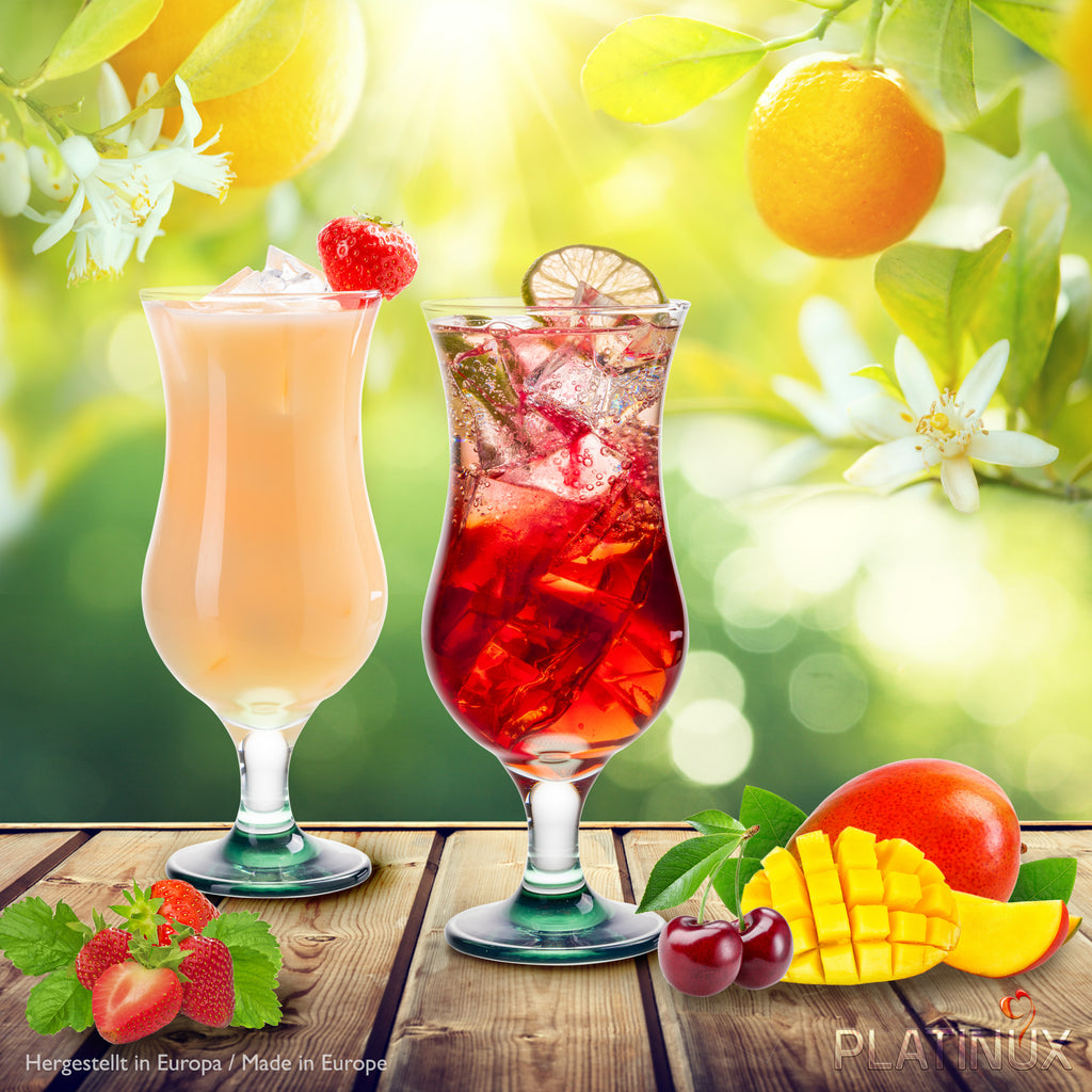 PLATINUX Szklanki koktajlowe z efektem Ombré zielone 400ml (maks. 470ml) Zestaw 6-częściowy Szklanki barowe