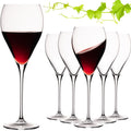 IMPERIAL glass Tropfenförmige Rotweingläser 520ml "Paris" Set 6-Teilig Weingläser aus Crystalline Glas
