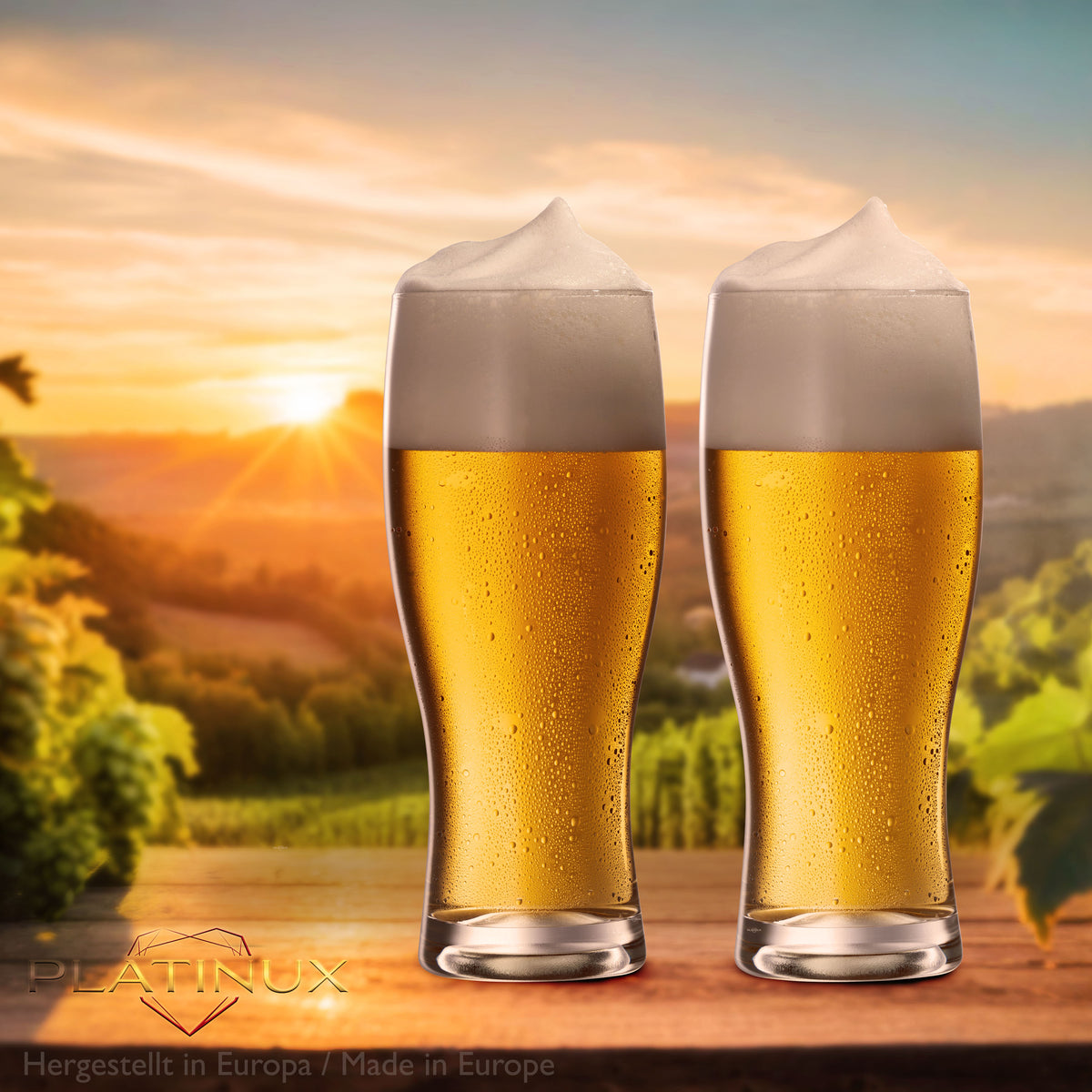 PLATINUX Szklanki do piwa 500ml (maks. 640ml) Zestaw 6-częściowy Kufle do piwa Szklanki do piwa pszenicznego 0,5L Szkło
