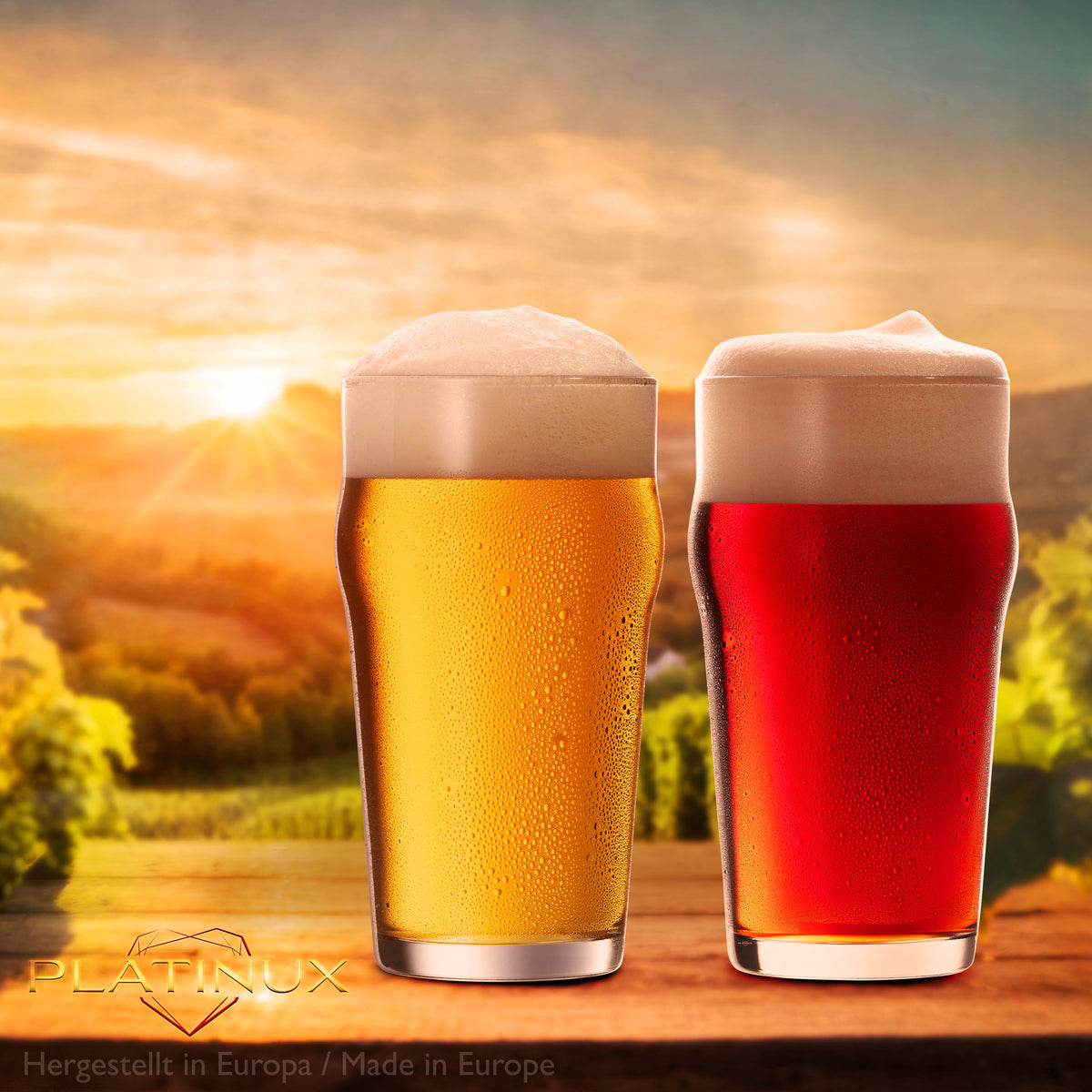 PLATINUX Zestaw 6 szklanek do piwa 500 ml (maks. 568 ml) Szklanki do piwa pszenicznego ze szkła wysokie szklanki do piwa