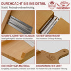 FALKENBERGER Krauthobel S massive Buche, Maße 36 × 13,5 × 3,5 cm Handgefertigt
