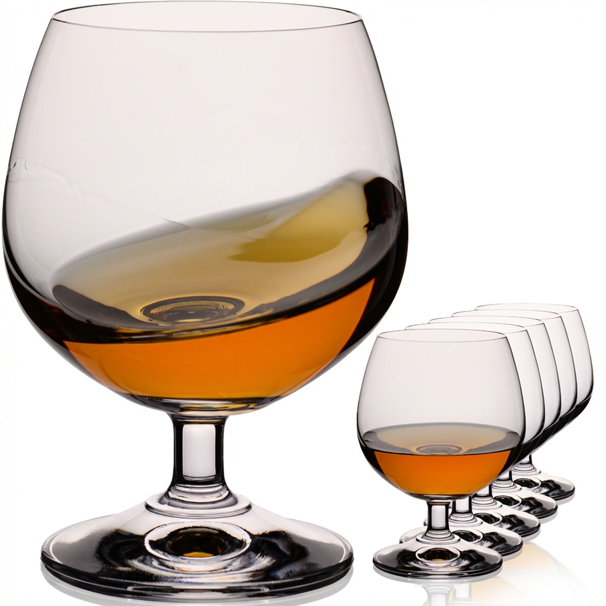 IMPERIAL szklanki do koniaku 6 szt. – szklanki typu snifter o pojemności 250 ml, szklanki do brandy z krystalicznego szkła, szklanki do rumu, można myć w zmywarce