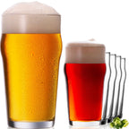 PLATINUX Zestaw 6 szklanek do piwa 500 ml (maks. 568 ml) Szklanki do piwa pszenicznego ze szkła wysokie szklanki do piwa