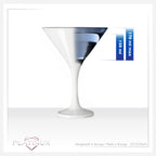 PLATINUX Białe kieliszki do martini 150 ml, zestaw 6 szklanek do koktajli