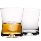PLATINUX Szklanki do whisky 290ml Kształt X Zestaw 2 sztuki Szklanki do szkockiej ze szkła Seria "CrossLine" Można myć w zmywarce