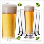 PLATINUX Szklanki do picia, zestaw 6 szklanek do piwa ze szkła 220 ml (maks. 250 ml), szklanki do mrożonej kawy