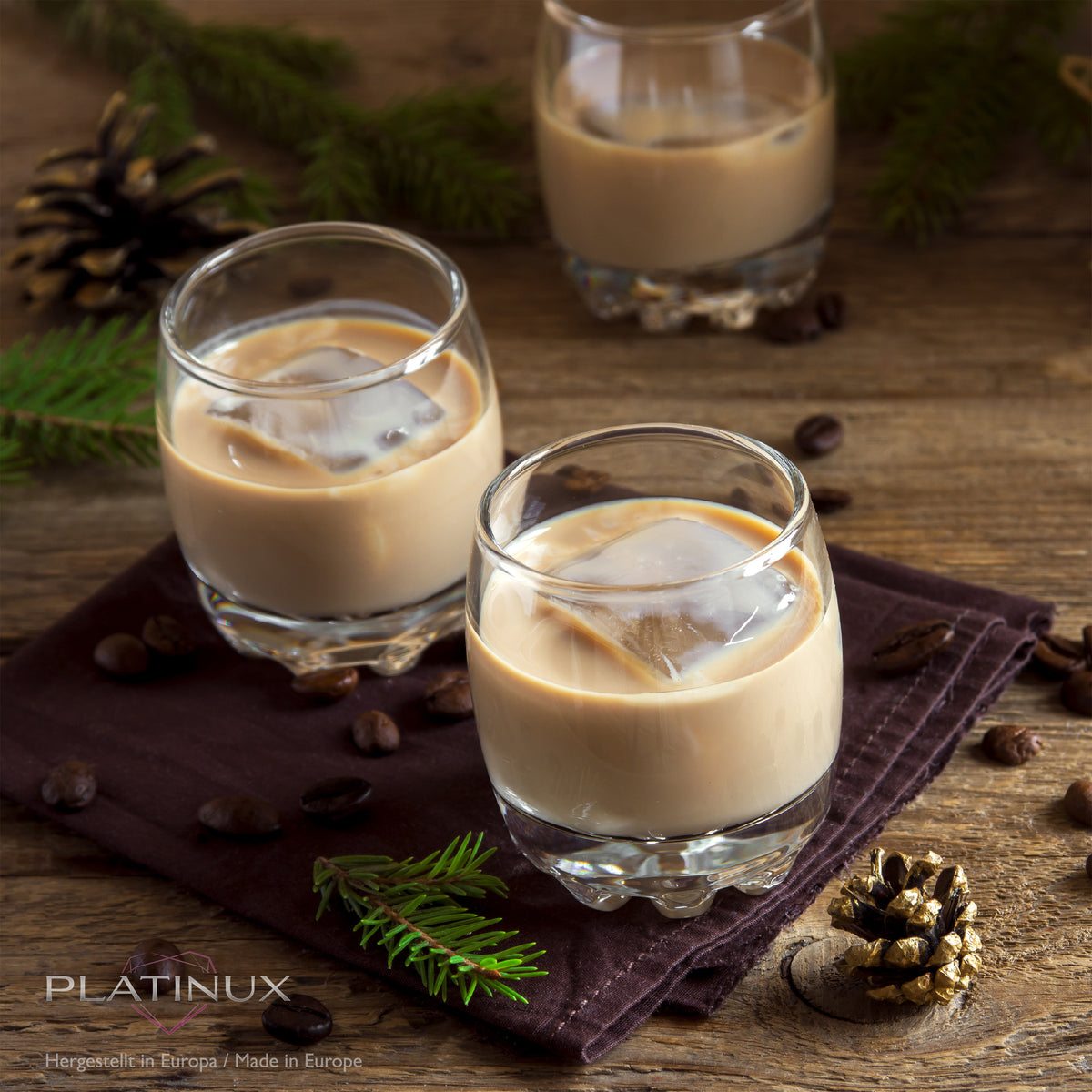 PLATINUX Zestaw 6 szklanek 250 ml, kształtne dno, szklanki do wody, szklanki do whisky