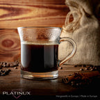 PLATINUX Szklanki do kawy z uchem, szklane 220ml (maks. 280ml) Zestaw 6 sztuk Szklanki do herbaty