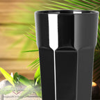 PLATINUX Szklanki Czarne Szklane Zestaw 6 Sztuk 210ml (max.270ml) Szklanki do wody Szklanki do soku