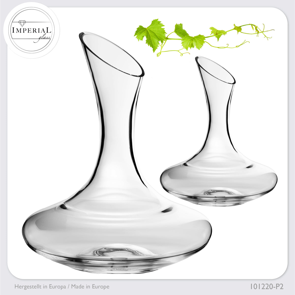 IMPERIAL glass Dekanter 2100 ml Zestaw 2-częściowy ze szkła kryształowego „Ateny” Ręcznie wykonany