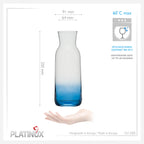 PLATINUX Karafka szklana z efektem ombre w kolorze ciemnoniebieskim, 1L (maks. 1130ml)