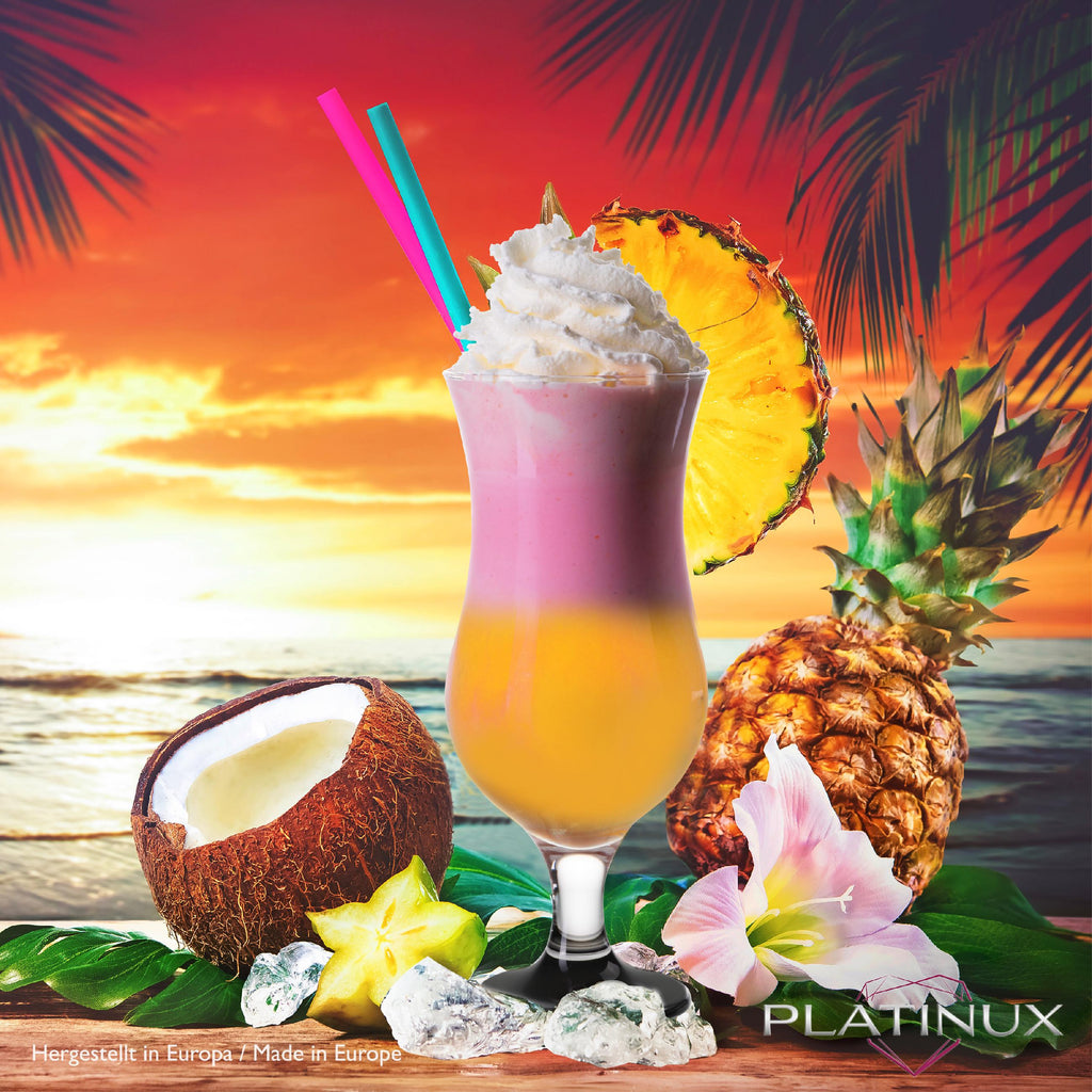 PLATINUX Zestaw 6 szklanek do koktajli 400 ml (maks. 470 ml) Szklanki do drinków Szklanki barowe Hurricane Duże (czarne)