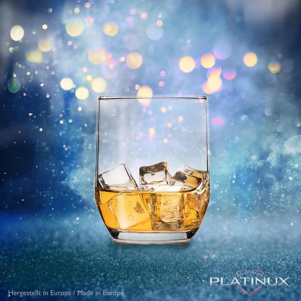 PLATINUX Eleganckie szklanki do picia 240ml, zestaw 6 sztuk, szklanki do wody, szklanki do soku